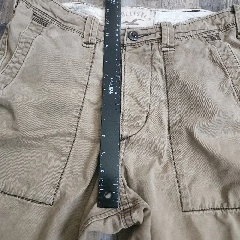 Hollister Cargo Shorts Mens 30 Khaki Tan Cotton Twill Casual Summer Outdoor